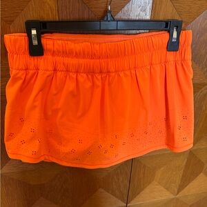 Lululemon Bright Orange Skirt with Eyelet Detail